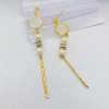 New Chinese-style national trend retro jewelry, enamel, niche titanium steel earrings, oil drip tassels, pearl, ancient-style earrings, stainless steel earrings Application Scenario